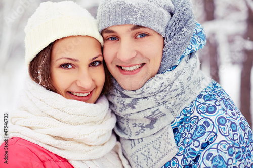 Photo: Couple in winterwear Couple in winterwear