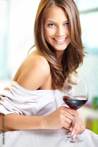 Photo: Woman with wine Woman with wine