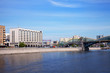 View of Moscow. Pedestrian Bogdan Khmelnitsky Bridge