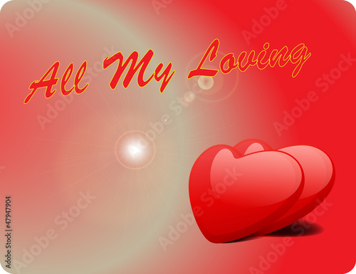 Vector: Valentine Love Card - All My Loving III Valentine Love Card - All My Loving III