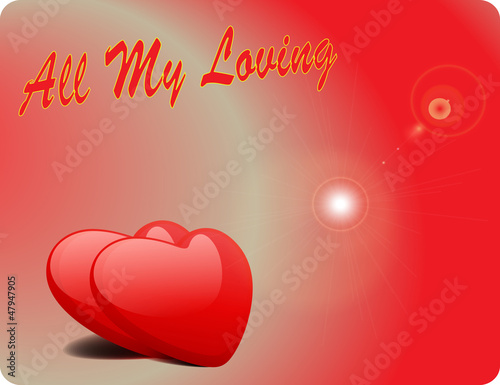 Vector: Valentine Love Card - All My Loving II Valentine Love Card - All My Loving II