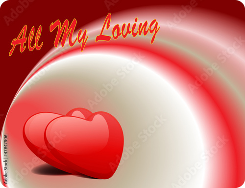 Vector: Valentine Love Card - All My Loving Valentine Love Card - All My Loving