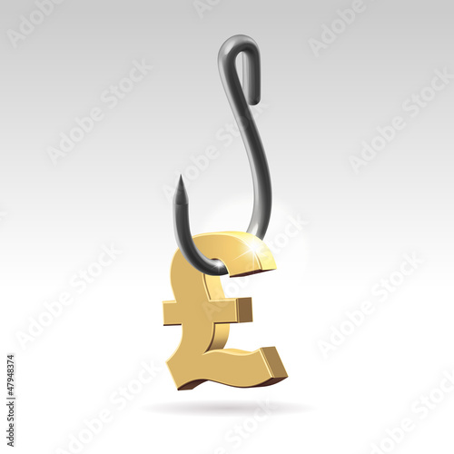 Vector: Phishing money metaphor concept illustration Phishing money metaphor concept illustration
