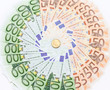 Euro banknotes closeup