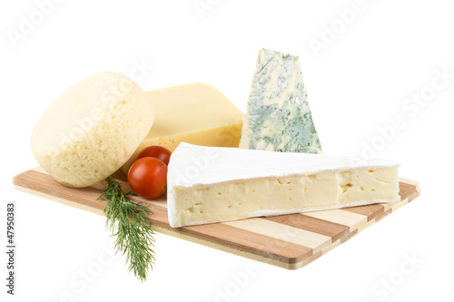 Photo: Variety of cheese: ementaler, gouda, Danish blue soft cheese and Variety of cheese: ementaler, gouda, Danish blue soft cheese and