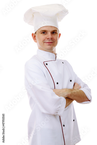 Photo: portrait of chef isolated on white portrait of chef isolated on white