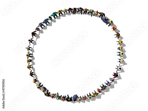Illustration: Hand in hand, human chain forms a circle Hand in hand, human chain forms a circle