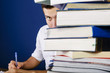 Photo: Young man studying exam Young man studying exam
