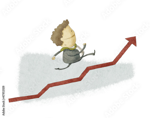 Illustration: Businessman run in a Growth Businessman run in a Growth
