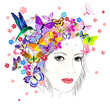 girl drawing butterfly