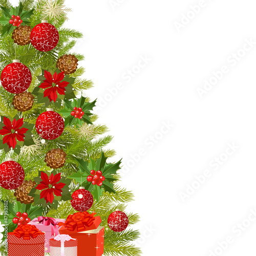 Vector: Christmas tree with gifts Christmas tree with gifts