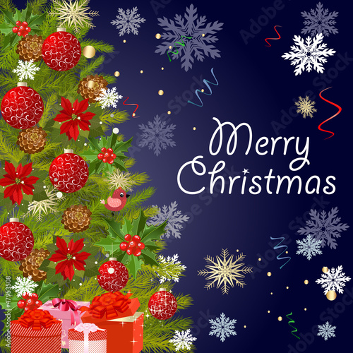 Vector: Christmas tree with gifts Christmas tree with gifts