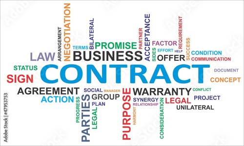 Vector: word cloud - contract word cloud - contract