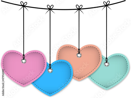 Vector: Colorful leather hearts Colorful leather hearts