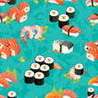 Vector: Seamless sushi background Seamless sushi background