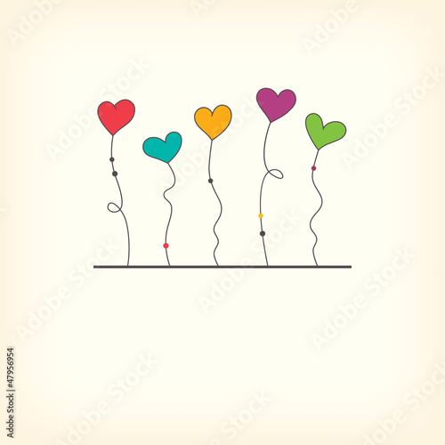 Vector: Bright valentine card with hearts Bright valentine card with hearts