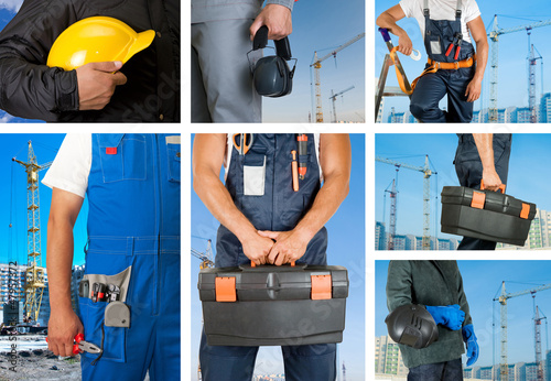 Photo: workers set workers set