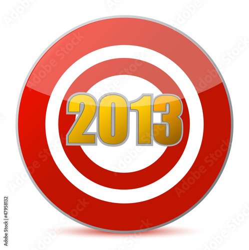 Illustration: hitting target - New Year 2013 hitting target - New Year 2013
