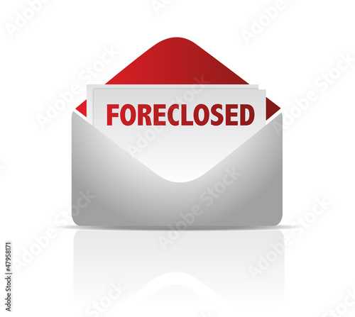 Illustration: foreclosed mail envelope foreclosed mail envelope