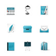 Office icons. Azzuro series