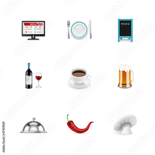 Vector: Restaurant icons. Azzurro series Restaurant icons. Azzurro series