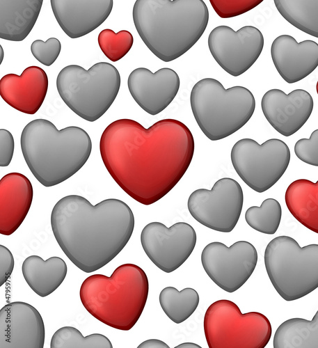 Vector: Red love seamless background of heart bubbles. Red love seamless background of heart bubbles.