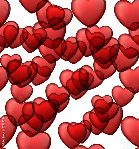 Vector: Red love seamless background of heart bubbles. Red love seamless background of heart bubbles.