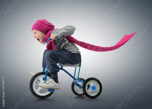 Photo: Little Girl on bicycle Little Girl on bicycle