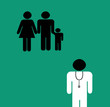 medical doctor icon and family