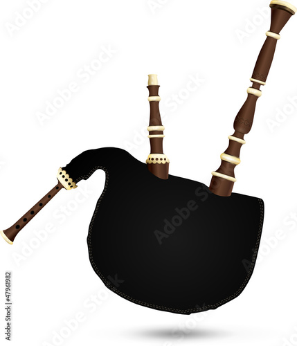 Vector: Biniou koz - traditional breton cornemuse, musical instrument Biniou koz - traditional breton cornemuse, musical instrument