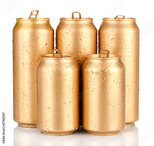 Photo: Aluminum can with water drops isolated on white Aluminum can with water drops isolated on white