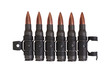 chain of cartridges on white background