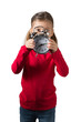 Girl Hiding Her Face Behind Clock