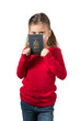 Young Girl Hiding her Face Behind Canadian Passport