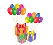 gift box and balloons
