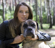 The girl with a dog