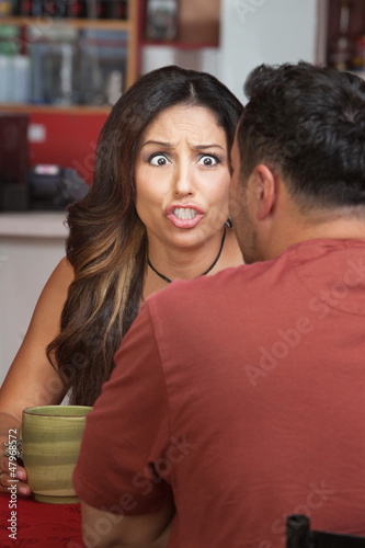 Photo: Furious Woman in Coffeehouse Furious Woman in Coffeehouse