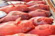 Red and white snapper at a fish market