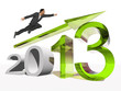 High resolution conceptual 3D 2013 year with a growing arrow