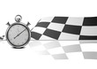racing flag with stop watch