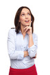 Business woman looking up