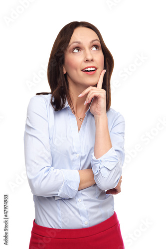 Photo: Business woman looking up Business woman looking up