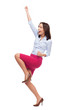 Business woman cheering