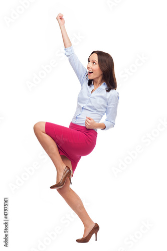 Photo: Business woman cheering Business woman cheering