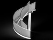 Stairs made ​​of iron and glass on the black background №2