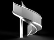 Stairs made ​​of iron and glass on the black background №1