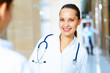 Portrait of two friendly female doctors