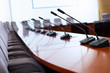 Conference hall with microphones