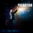 Businessman with light shining