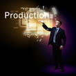 Businessman with light shining